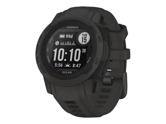 Garmin Instinct 2S Solar - 40 mm - Carbon-Schwarz - Sportuhr mit Band - Silikon - Handgelenkgröße: 112-180 mm - einfarbig - 32 MB - Bluetooth, ANT+ - 43 g