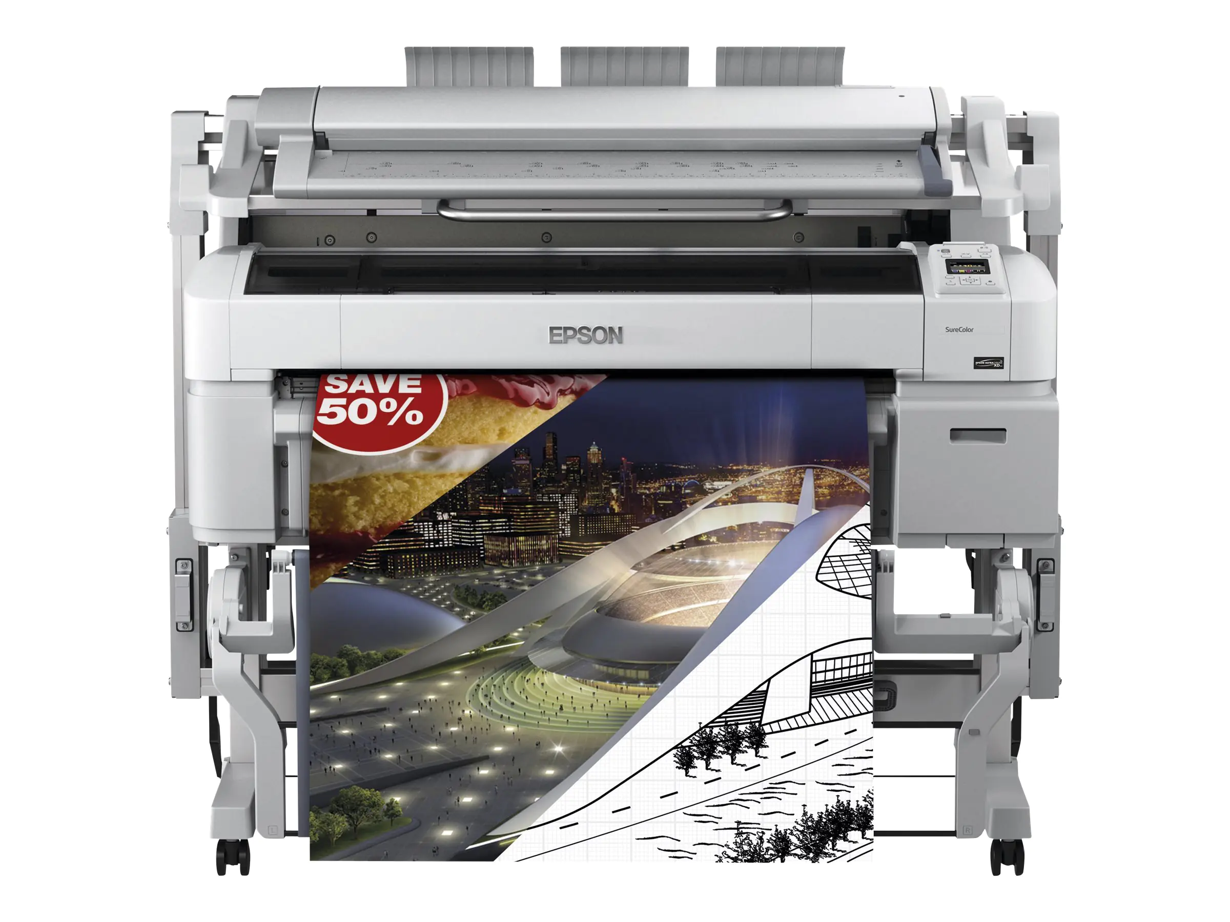 Epson SureColor SC-T5200MFP - 914 mm (36") Multifunktionsdrucker - Farbe - Tintenstrahl - Rolle (91,4 cm) (Medien) - USB 2.0, Gigabit LAN