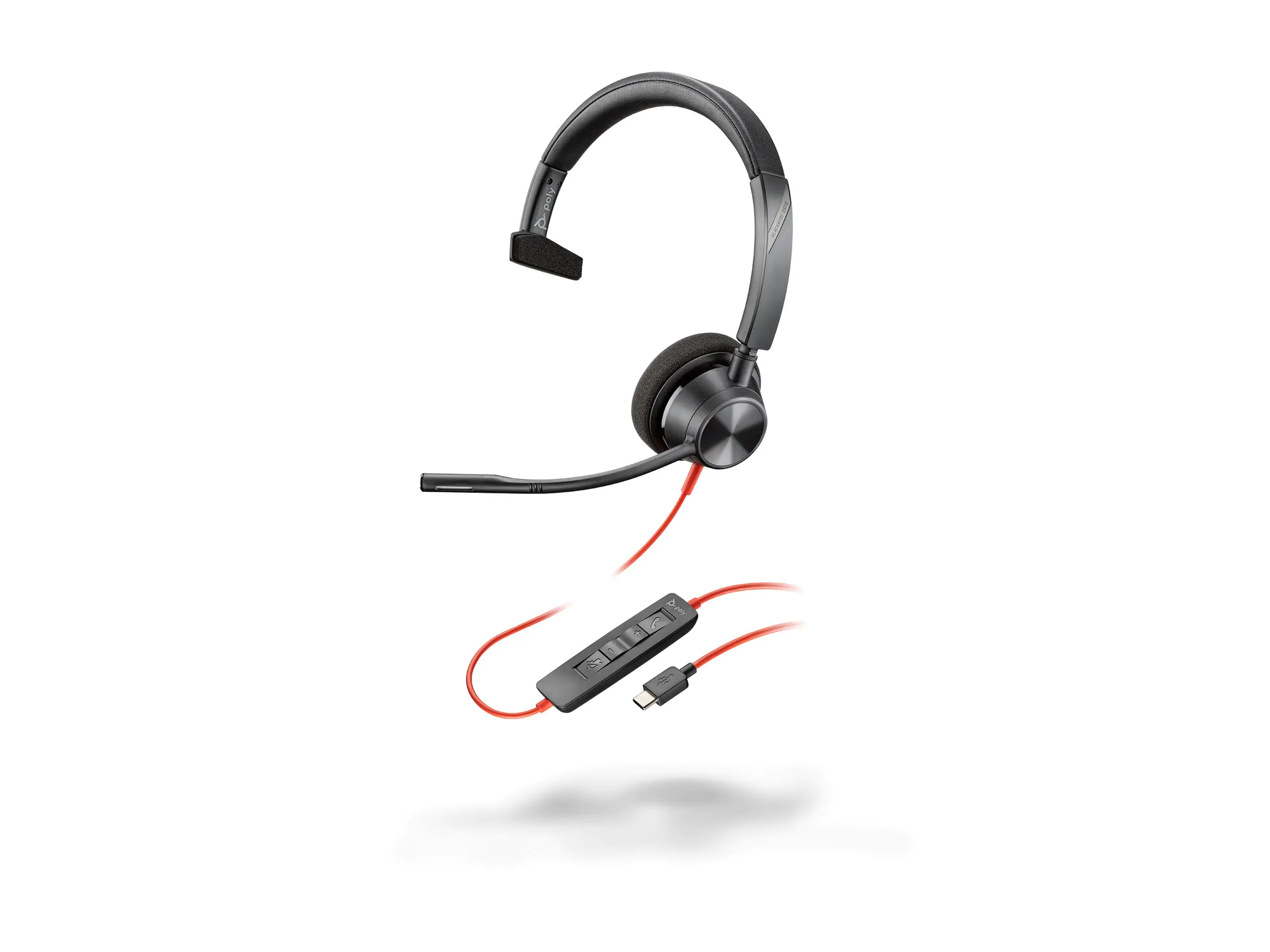 Poly Blackwire 3310 - Blackwire 3300 series - Headset - On-Ear - kabelgebunden - USB-C - Schwarz - UC-zertifiziert