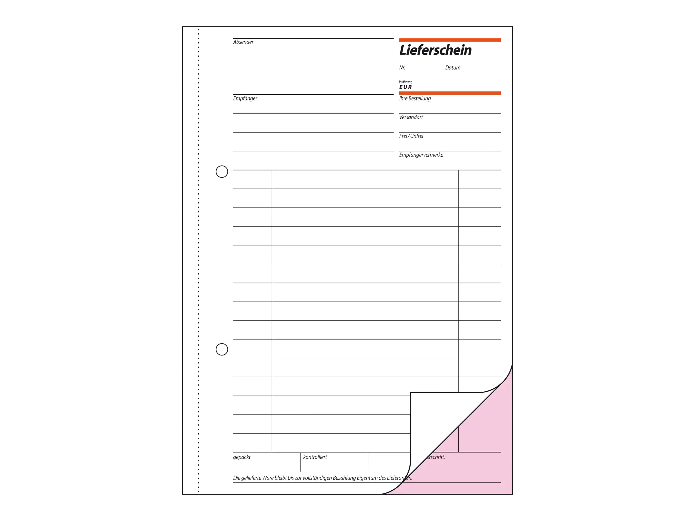 Sigel Lieferliste - 50 Blatt - A5 (148 x 210 LI525