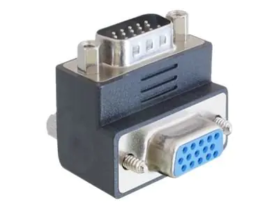 Delock Adapter VGA male / female 270° angled - VGA-Adapter - HD-15 (VGA) (M) zu HD-15 (VGA) (W) - 270° Stecker, Daumenschrauben