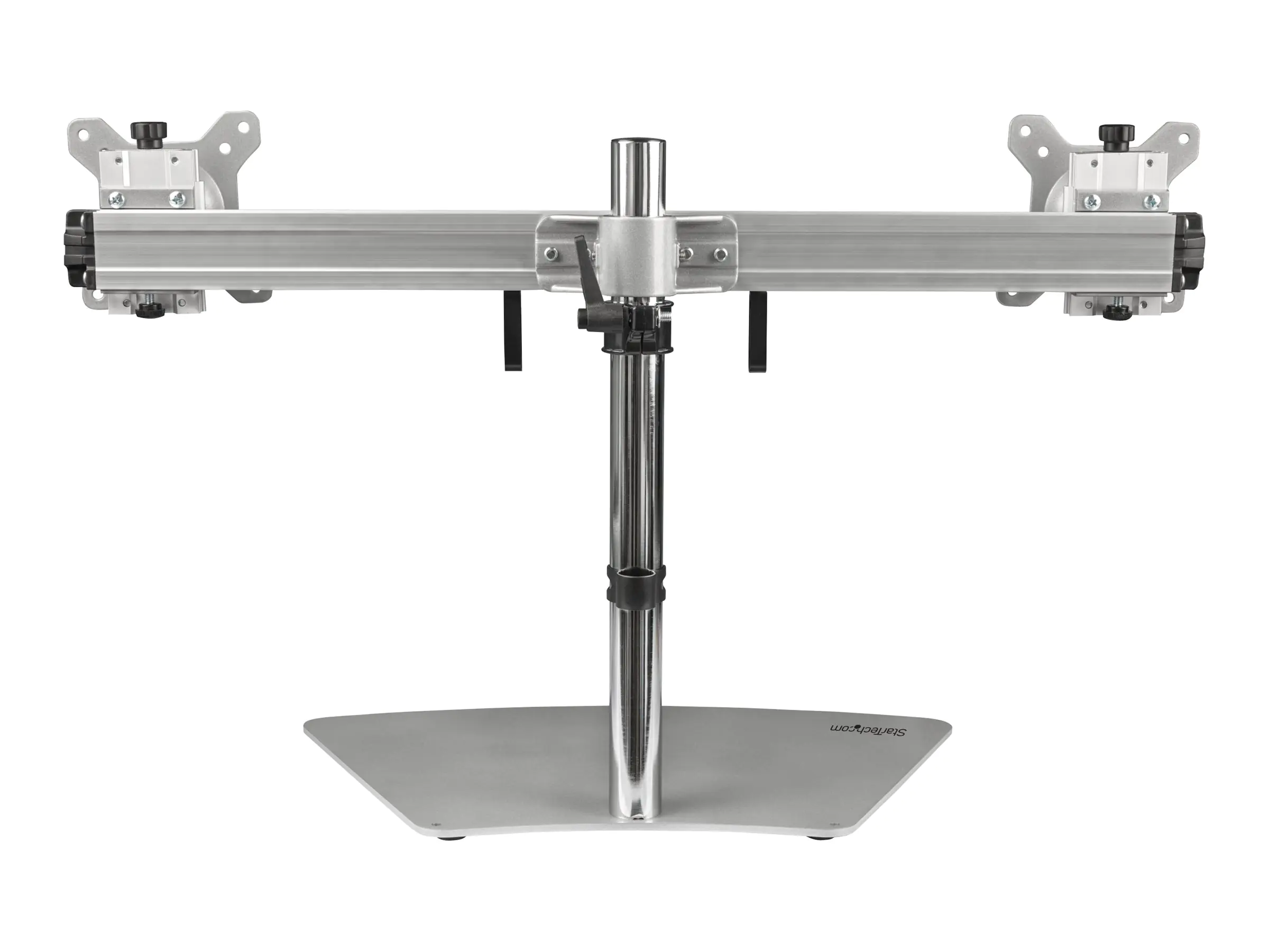 StarTech Doppelmonitorhalterung - Ergonomische, freistehende Doppelmonitor-Tischhalterung für zwei 24" Bildschirme(je 8kg) mit VESA-Montage - Synchronisierte Höhenverstellung - Silber (ARMDUOSS) - Aufstellung - für 2 Monitore - Kunststoff, Aluminium, Stah