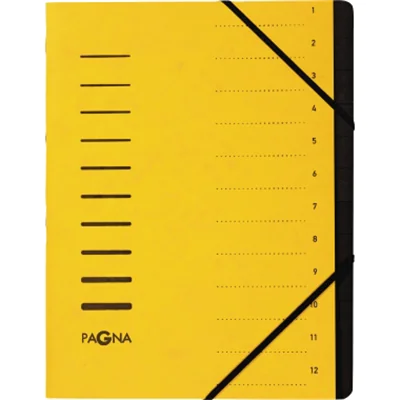 PAGNA Ordnungsmappe 40059-05 DIN A4 12Fächer Pressspankarton gelb PAGNA Ordnungsmappe 40059-05 DIN A4 12Fächer Pressspankarton gelb