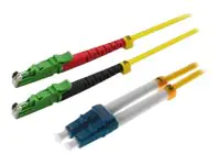 Helos - Patch-Kabel - E2000/APC Einzelmodus zu LC Single-Modus - 0.5 m - Glasfaser - Duplex - 9/125 Mikrometer - OS2 - Gelb