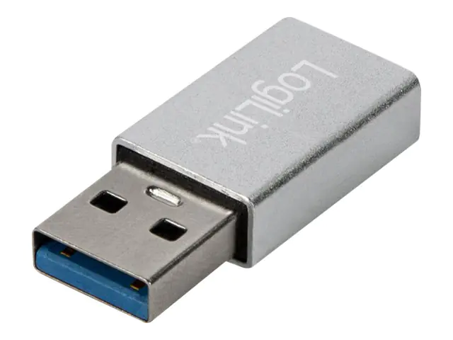 LogiLink - USB-Adapter - USB (M) zu 24 pin USB-C (W) - USB 3.2 Gen 1 - 5 V - 3 A - 3.4 cm - Silber