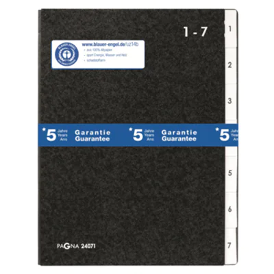 PAGNA Pultordner DIN A4 1-7 Hartpappe schwarz 7 Fächer PAGNA Pultordner DIN A4 1-7 Hartpappe schwarz 7 Fächer