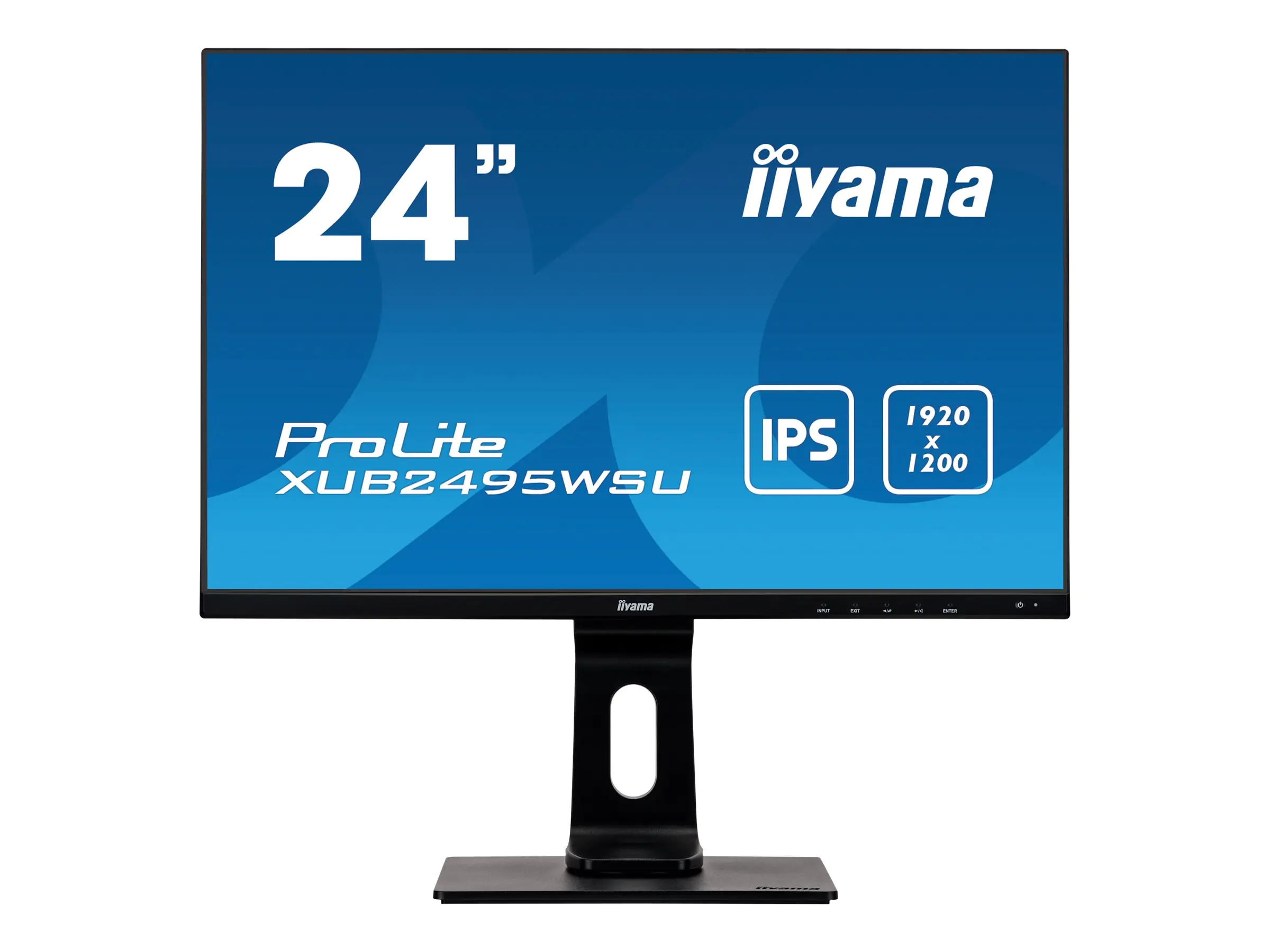 Iiyama ProLite XUB2495WSU-B4 - LCD-Monitor - 61.13 cm (24.1") - 1920 x 1200 WUXGA @ 60 Hz - IPS - 300 cd/m² - 1000:1 - 4 ms - HDMI, VGA, DisplayPort - Lautsprecher - mattschwarz