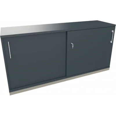 Schiebetürenschrank 2OH B1600xT442xH781mm si/Lavagrau Schiebetürenschrank 2OH B1600xT442xH781mm si/Lavagrau