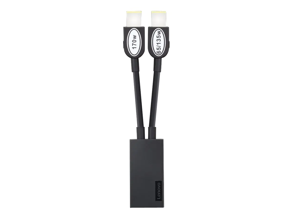 Lenovo Workstation Dock Slim Tip Y Cable - Netz-Splitter (W) (M) - 15.3 cm - Schwarz - für ThinkPad L13 Gen 2; L13 Yoga Gen 2; P15v Gen 2; P17 Gen 2; T15p Gen 2; X1 Extreme Gen 4