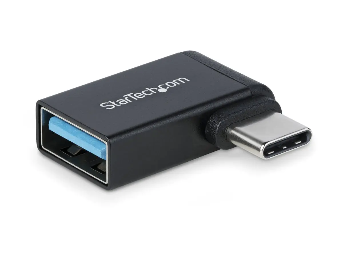 StarTech.com Right Angled USB-C to USB-A Adapter, USB 5Gbps, Compact USB-C Male to USB-A Female Adap