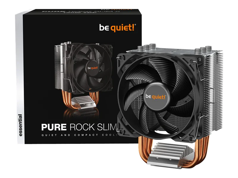 be quiet! Pure Rock Slim 2 - Prozessor-Luftkühler - (für: LGA1150, LGA1151, LGA1155, LGA1200, LGA1700, AM4, AM5) - Aluminium mit Aluminium/Kupfer-Sockel - 92 mm - Silber