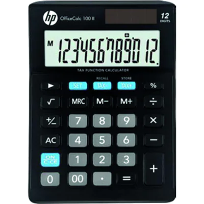 HP Tischrechner OfficeCalc 100 II 103 x 28 x 147 mm (B x H x T) Solar-Energie, Batterie schwarz