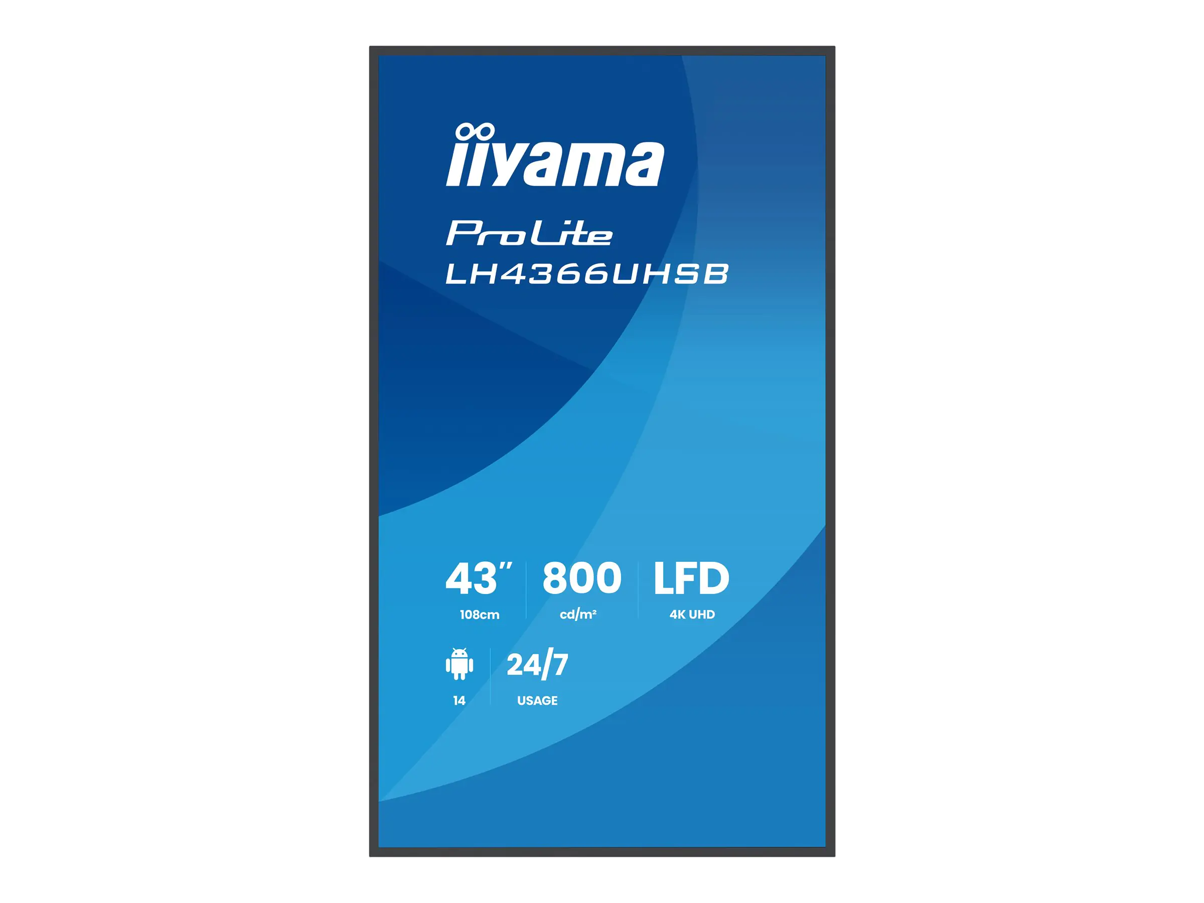 Iiyama DS LH4366UHSB VA 43''//DP/2xHDMI/USB-C /WiFi - Flachbildschirm (TFT/LCD) - 109,2 cm