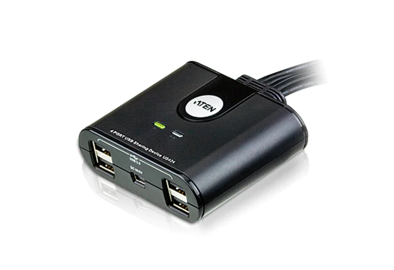 ATEN US424 4-Port USB Peripheral Sharing Device - USB-Umschalter für die gemeinsame Nutzung von Peripheriegeräten - Desktop ATEN US424 4-Port USB Peripheral Sharing Device - USB-Umschalter für die gemeinsame Nutzung von Peripheriegeräten - Desktop