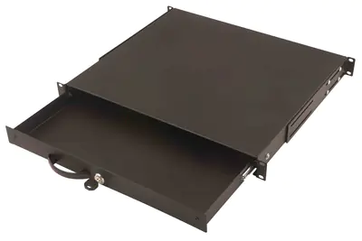 DIGITUS Abschließbare Schublade für 482,6 mm (19") Netzwerk- und Serverschränke, 1HE DN-19 KEY-1U-SW