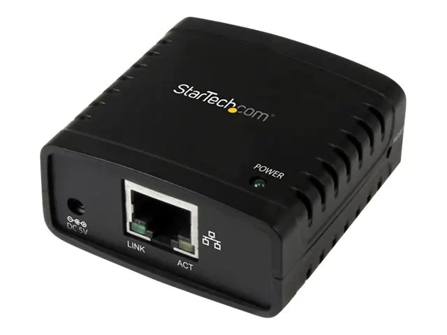 StarTech 10/100 Mbit/s Ethernet auf USB 2.0 Netzwerk LPR Printserver - USB Druckserver / Print Server mit Auto-sensing - Druckserver - USB 2.0 - 10/100 Ethernet - Schwarz - für P/N: SVA5H2NEUA StarTech 10/100 Mbit/s Ethernet auf USB 2.0 Netzwerk LPR Printserver - USB Druckserver / Print Server mit Auto-sensing - Druckserver - USB 2.0 - 10/100 Ethernet - Schwarz - für P/N: SVA5H2NEUA