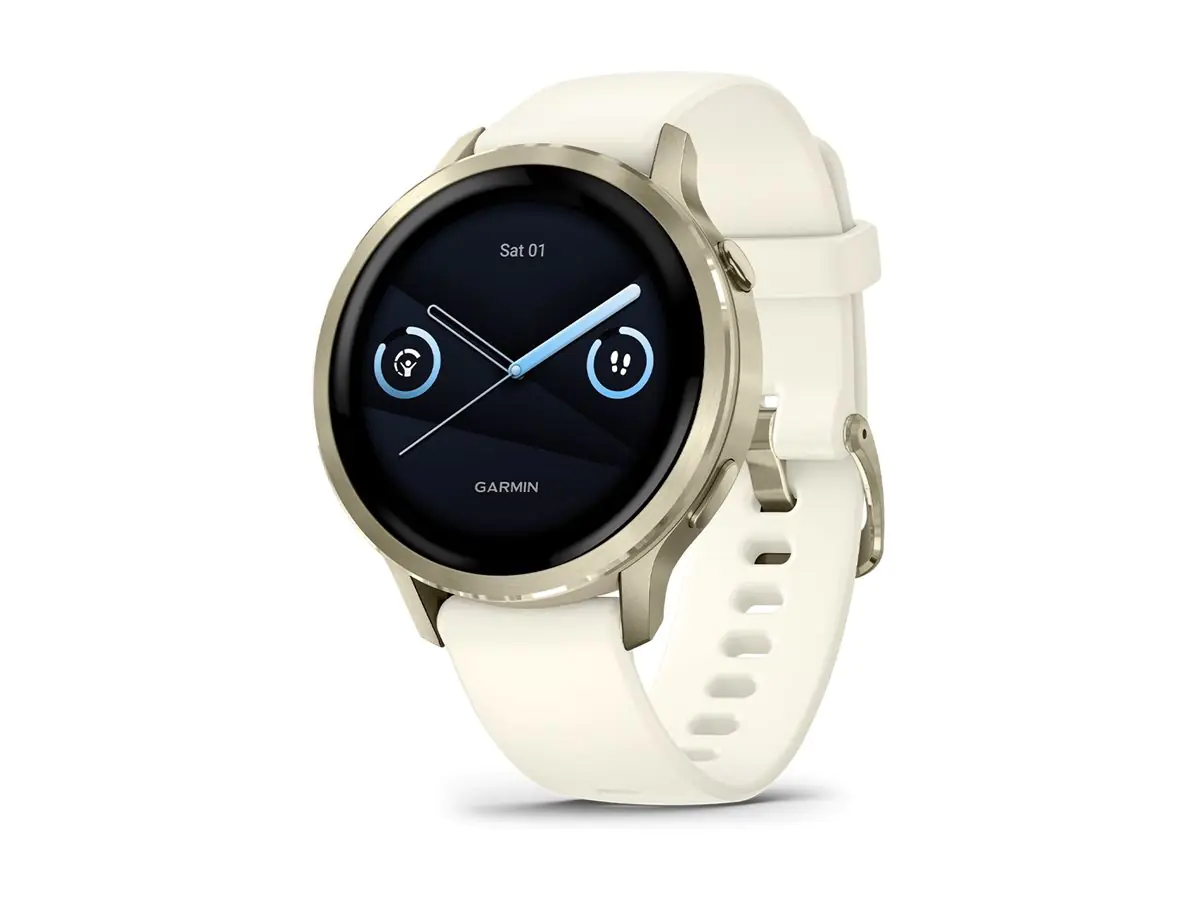 Garmin Venu 4 - 41 mm - lunar gold - intelligente Uhr mit Band - Silikon - Knochen -