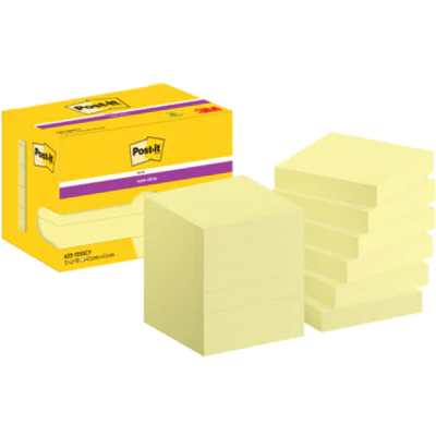 Post-it Haftnotiz Super Sticky Notes 47,6 x 47,6 mm (B x H) gelb 90 Bl./Block 12 Block/Pack. Post-it Haftnotiz Super Sticky Notes 47,6 x 47,6 mm (B x H) gelb 90 Bl./Block 12 Block/Pack.