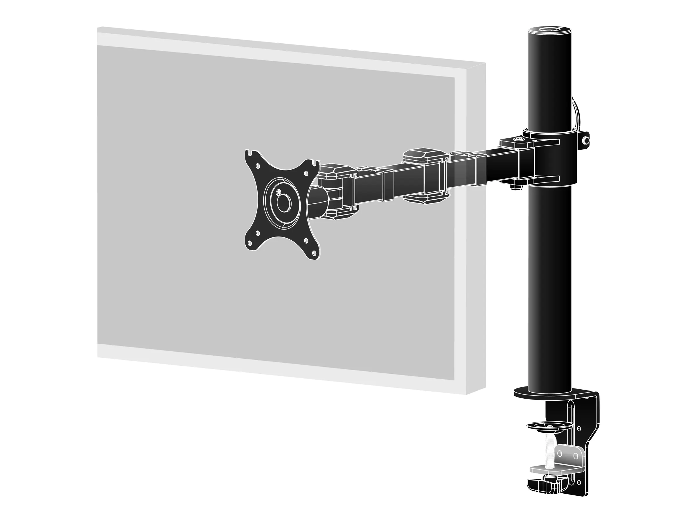 Iiyama DS1001C-B1 - Befestigungskit für Monitor (einstellbarer Arm) - Schwarz - Bildschirmgröße: 25.4-76.2 cm (10"-30") - Tischmontage - für ProLite E2783QSU-B1, XU2495WSU-B1, XUB2495WSU-B1