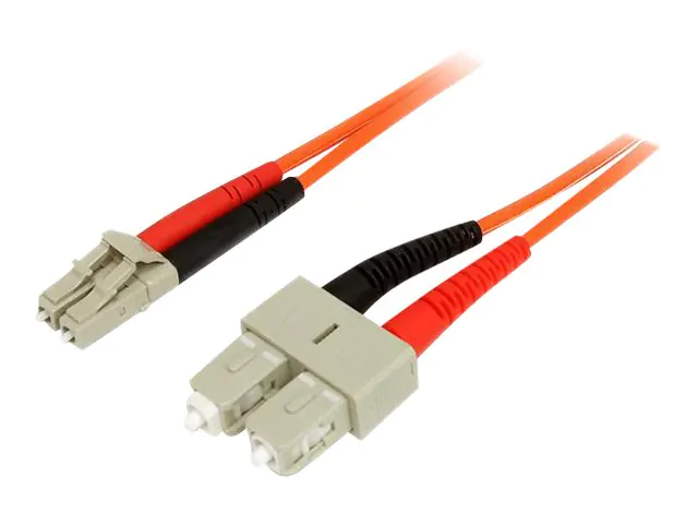 StarTech 2m Fiber Optic Cable - Multimode Duplex 50/125 - LSZH - LC/SC - OM2 - LC to SC Fiber Patch Cable - Netzwerkkabel - LC Multi-Mode (M) zu SC multi-mode (M) - 2 m - Glasfaser - Duplex - 50/125 Mikrometer