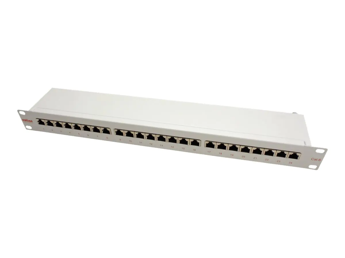 Roline - Patch Panel - CAT 6 - STP - Hellgrau - 48.3 cm (19") - 24 Ports