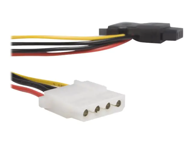StarTech SATA auf LP4 Stromadapter mit 2 zusätzlichen LP4 - Netzteil - interne Stromversorgung, 4-polig (W) zu SATA-Stromstecker (M) - 15 cm - Schwarz - für P/N: S25SLOTR, SATSASBP425
