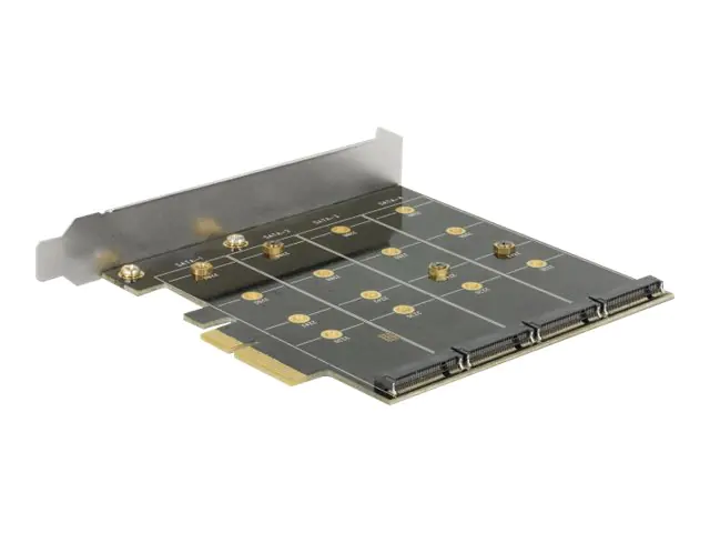 Delock - Speichercontroller (RAID) - 4 Sender/Kanal - M.2 Card - RAID RAID 0, 1, 10 - PCIe x4