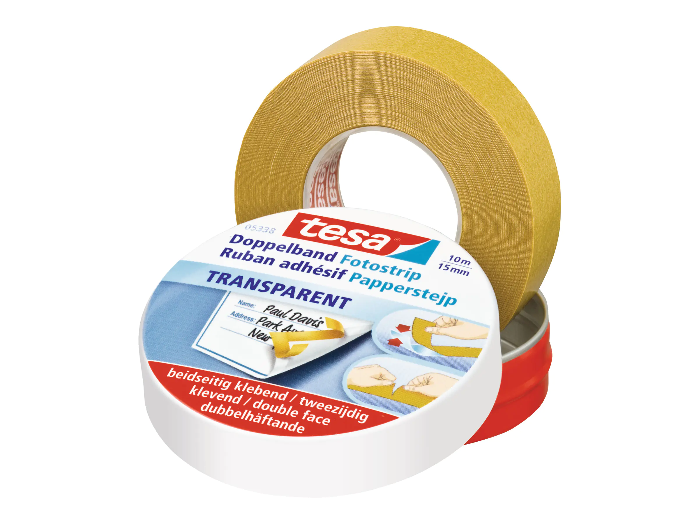 tesa Bastelband 05338-00000 15mm 10m beidseitig klebend Metalldose