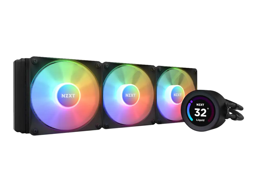 NZXT Kraken Elite 360 RGB - Prozessor-Flüssigkeitskühlsystem - mit LCD-Display - (für: LGA115x Socket, LGA1200, LGA1700, AM4, AM5, sTRX4, TR4) - Kupfer - 120 mm - mattschwarz