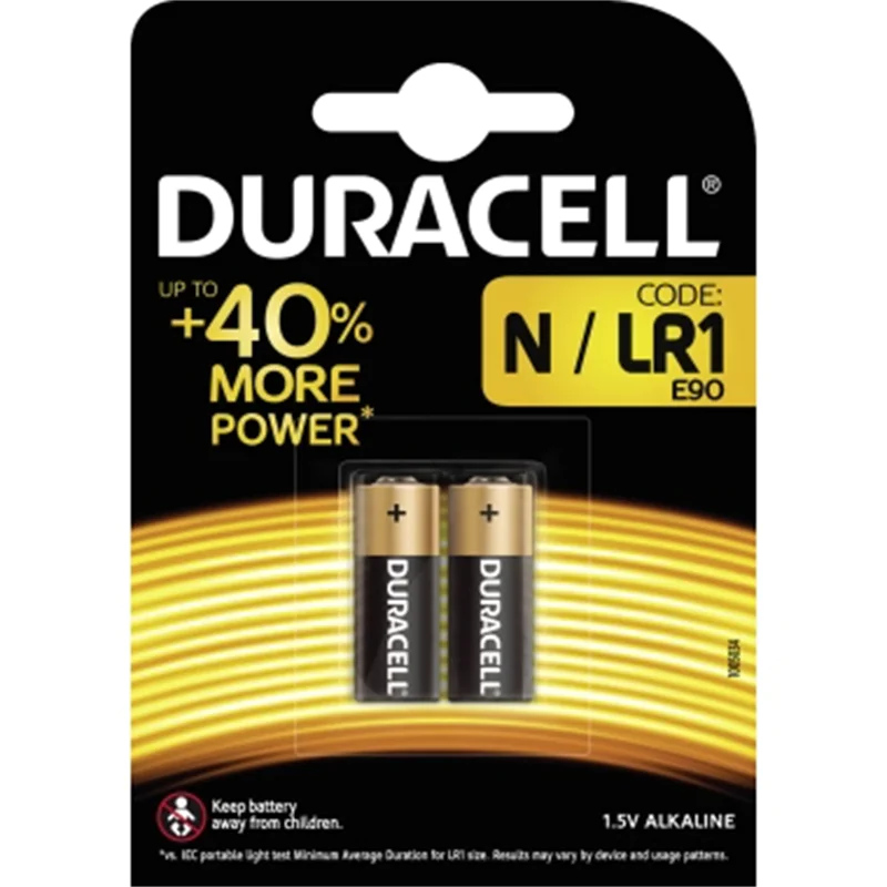 Duracell Batterie Plus N LR01 BG2 Blister, Einwegbatterie, Alkali, 1,5 V, 2 Stück(e), Schwarz, Gold, -20 - 54 °C 203983