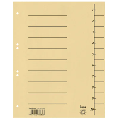 Bene Trennblatt DIN A4 Karton gelb 100 St./Pack. Bene Trennblatt DIN A4 Karton gelb 100 St./Pack.