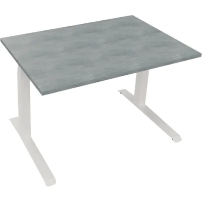 Sitz-/Stehtisch Kufe Doppels. Quad. B1200xT800xH645-1275 ws/Beton