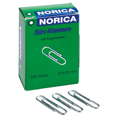 NORICA Briefklammer 2225 32mm verzinkt 100 St./Pack. NORICA Briefklammer 2225 32mm verzinkt 100 St./Pack.