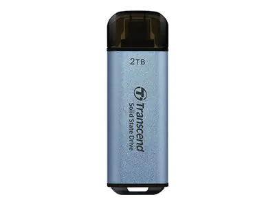 Transcend ESD300C - SSD - 512 GB - extern (tragbar) - USB 3.2 Gen 2x1 (USB-C Steckverbinder) - himmelblau