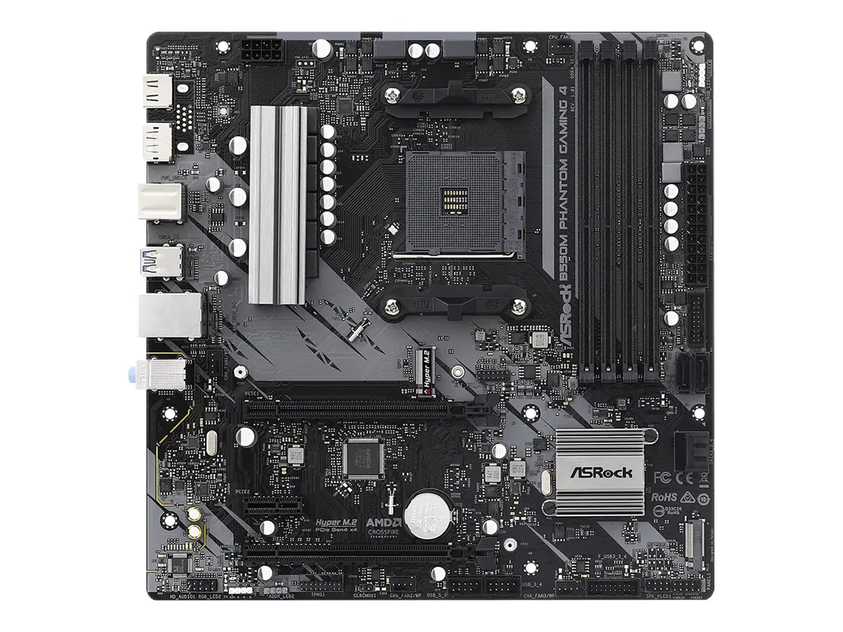 ASRock B550M Phantom Gaming 4 - Motherboard - micro ATX - Socket AM4 - AMD B550 Chipsatz - USB 3.2 Gen 1 - Gigabit LAN - Onboard-Grafik (CPU erforderlich) - HD Audio (8-Kanal)