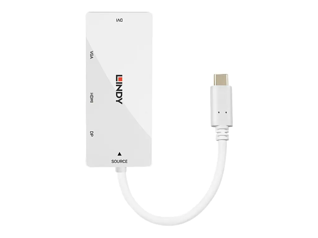 LINDY USB 3.1 Type C to Multi-AV Converter - Dockingstation - USB-C 3.1 - VGA, DVI, HDMI, DP