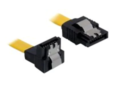 Delock Cable SATA - SATA-Kabel - Serial ATA 150/300/600 - SATA (W) zu SATA (W) - 50 cm - nach unten gewinkelter Stecker, eingerastet, gerader Stecker - Gelb