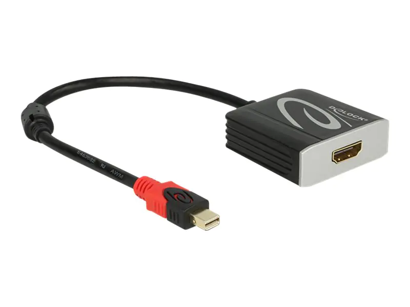 Delock Adapter mini Displayport 1.2 male > HDMI female 4K Active - Videokonverter - Parade PS176 - DisplayPort - HDMI - Schwarz
