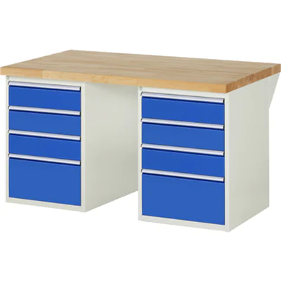 RAU Werkbank 7000 1.500 x 890 x 900 mm (B x H x T) enzianblau lichtgrau