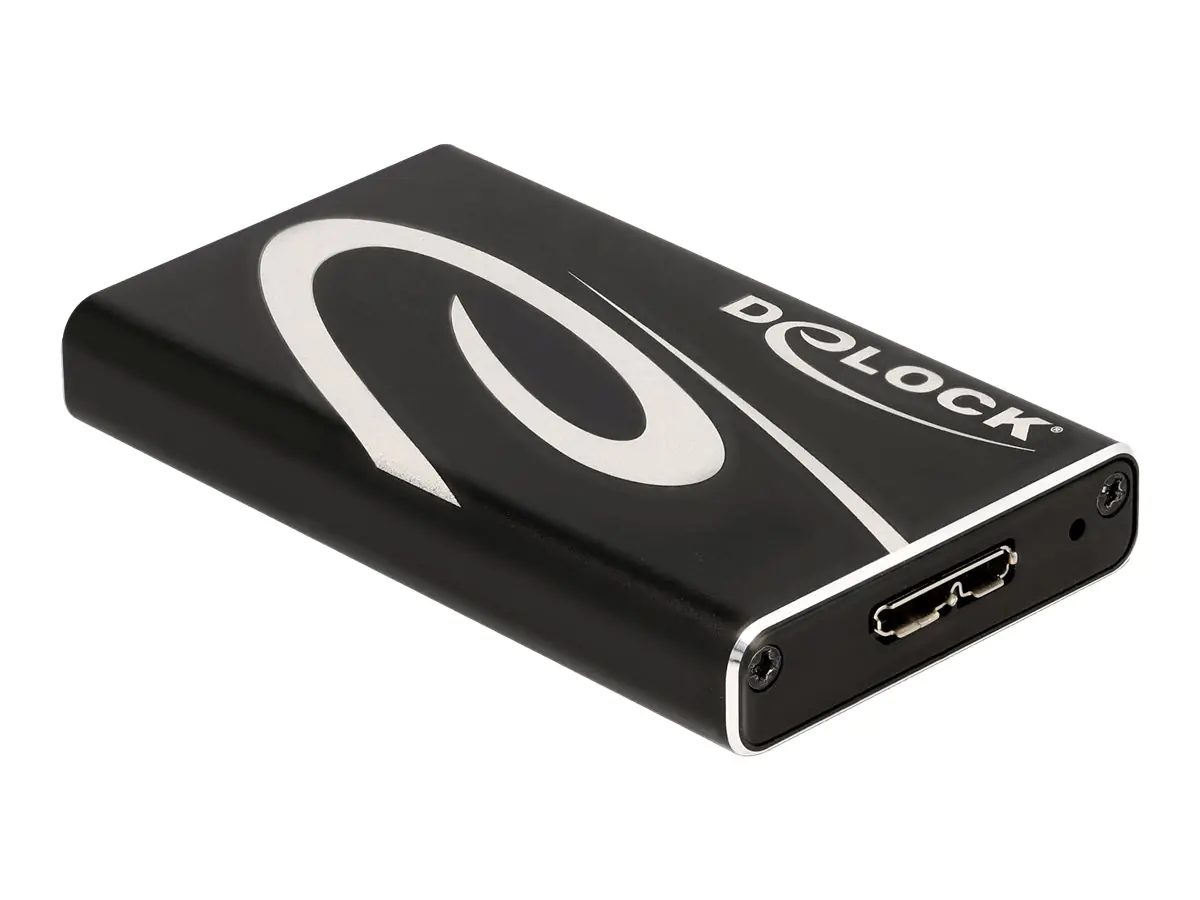 Delock - Speichergehäuse - mSATA - mSATA 6Gb/s - USB 3.2 (Gen 1) - Schwarz