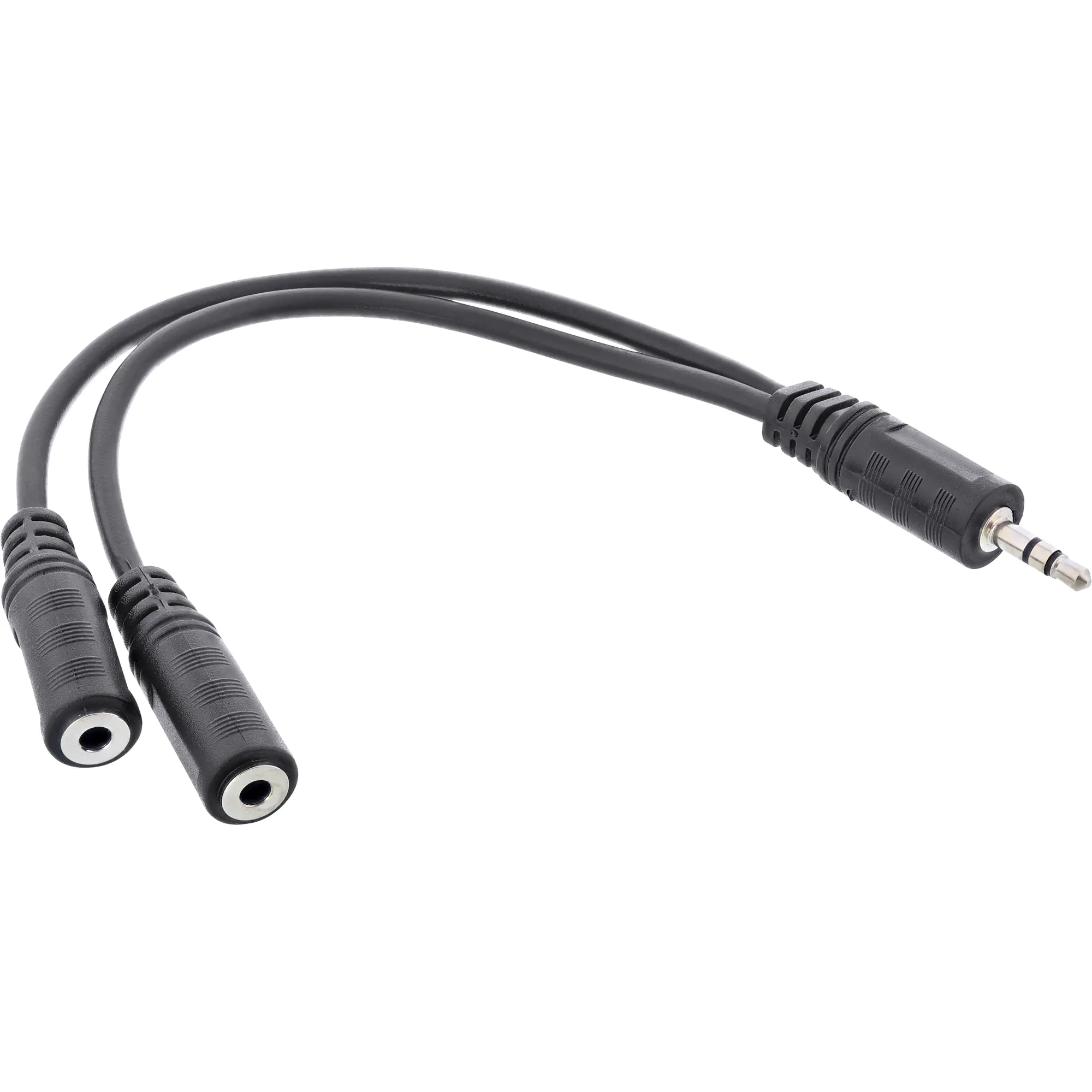 InLine Klinken Y-Kabel - 3,5mm Klinke ST an 2x 3,5mm Klinke BU - Stereo - 0,2m 99300