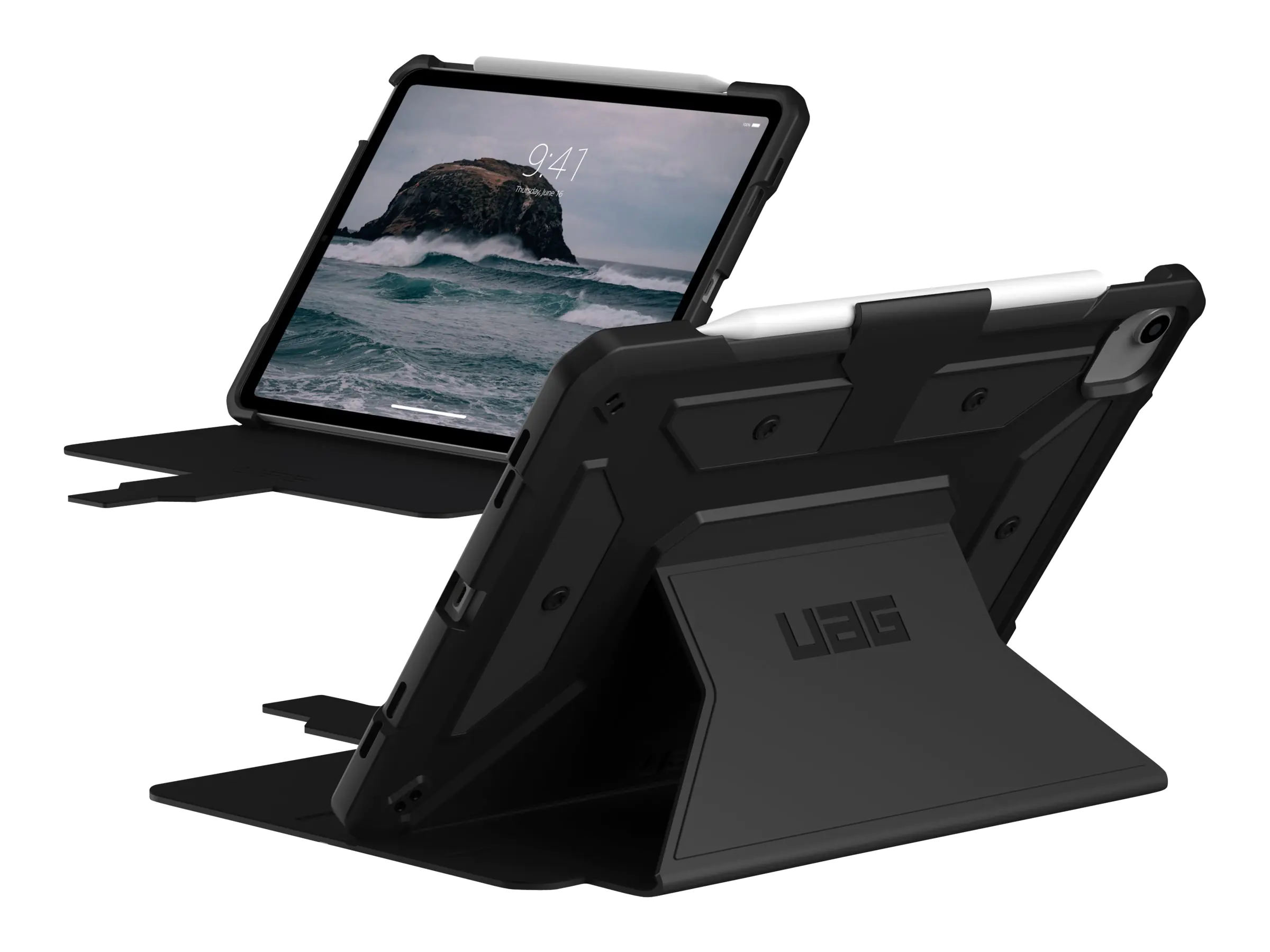 UAG Rugged Case for Apple iPad Air 10.9-inch (2022) - Metropolis SE Black - Flip-Hülle für Tablet - Schwarz - 10.9" - für Apple 10.9-inch iPad Air (4th generation, 5th generation); 11-inch iPad Pro (1st generation, 2nd generation, 3rd generation)