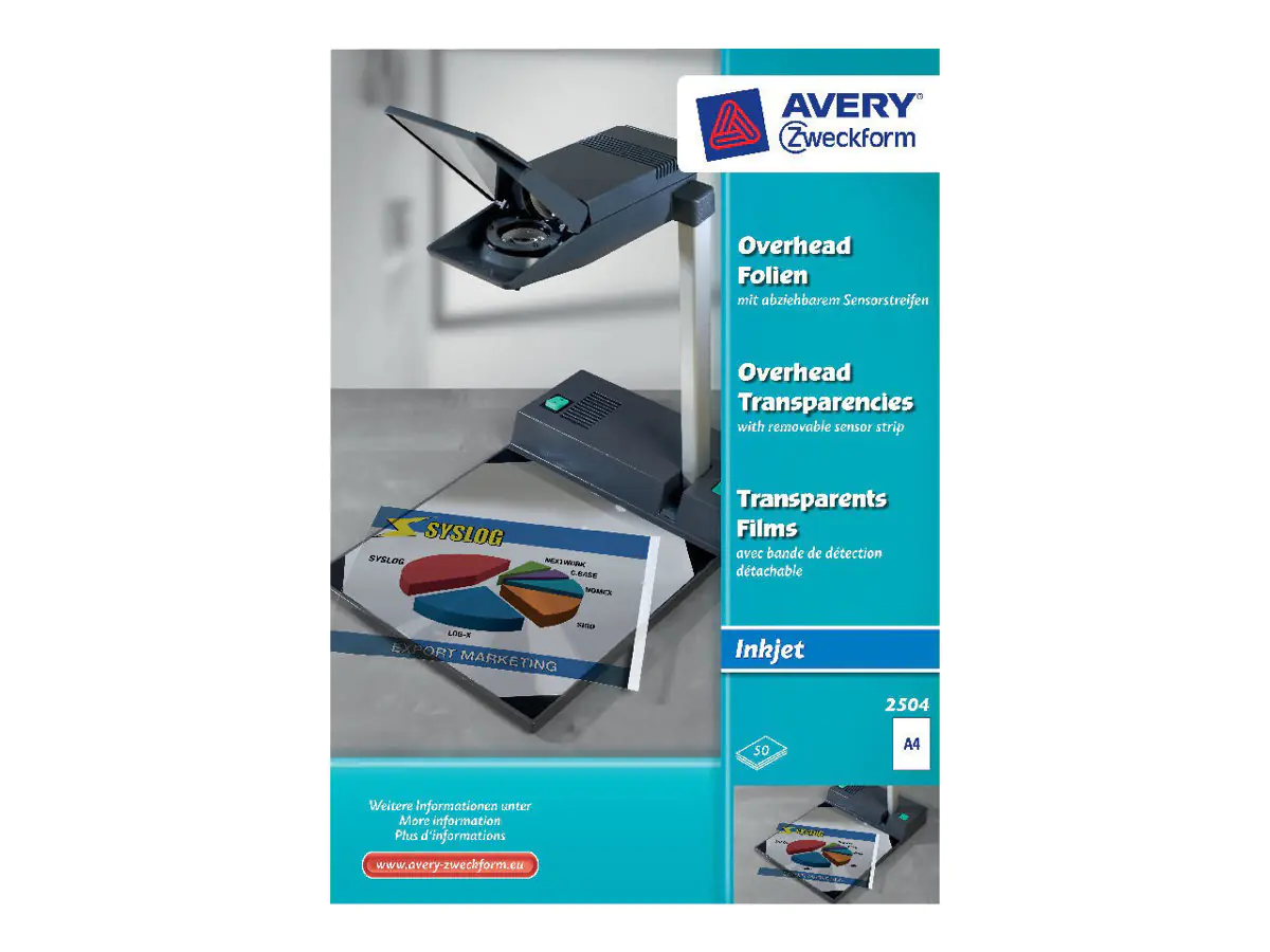 Avery Zweckform Inkjetfolie 2504 Sensor kurz glasklar 50 St./Pack.