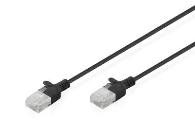 DIGITUS CAT 6 U-UTP Slim Patchkabel, 0,3 m, Schwarz
