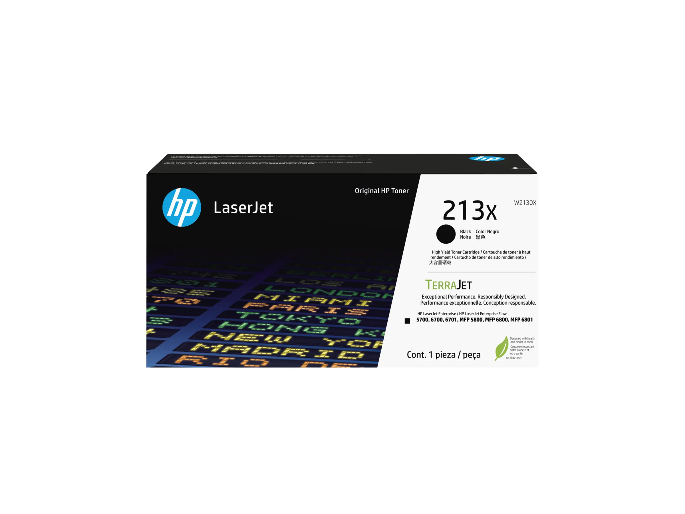 HP 213X - Hohe Ergiebigkeit - Schwarz - original - LaserJet - Tonerpatrone (W2130X) - für Color LaserJet Enterprise 67XX, MFP 5800; LaserJet Enterprise Flow MFP 5800, MFP 6800