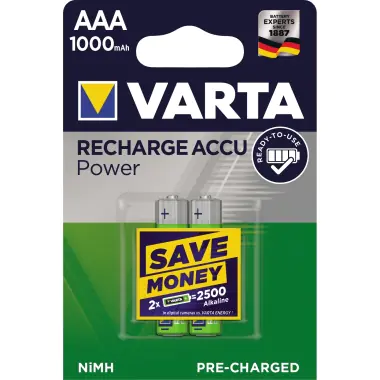 Varta Akku Ready2Use 5703301402 AAA Micro HR03 1.000mAh 2 St./Pack. Varta Akku Ready2Use 5703301402 AAA Micro HR03 1.000mAh 2 St./Pack.