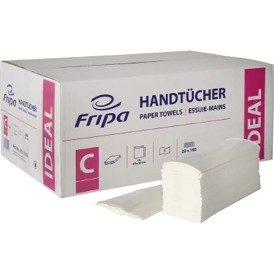 Fripa Papierhandtuch Ideal 25 x 33 cm (B x L) Zellstoffmix hochweiß 20 x 180 Bl./Pack. Fripa Papierhandtuch Ideal 25 x 33 cm (B x L) Zellstoffmix hochweiß 20 x 180 Bl./Pack.