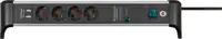 Brennenstuhl 1391020410, 1,8 m, Indoor, Abgewinkelt, IP20, Schwarz, Silber, 4 AC-Ausgänge