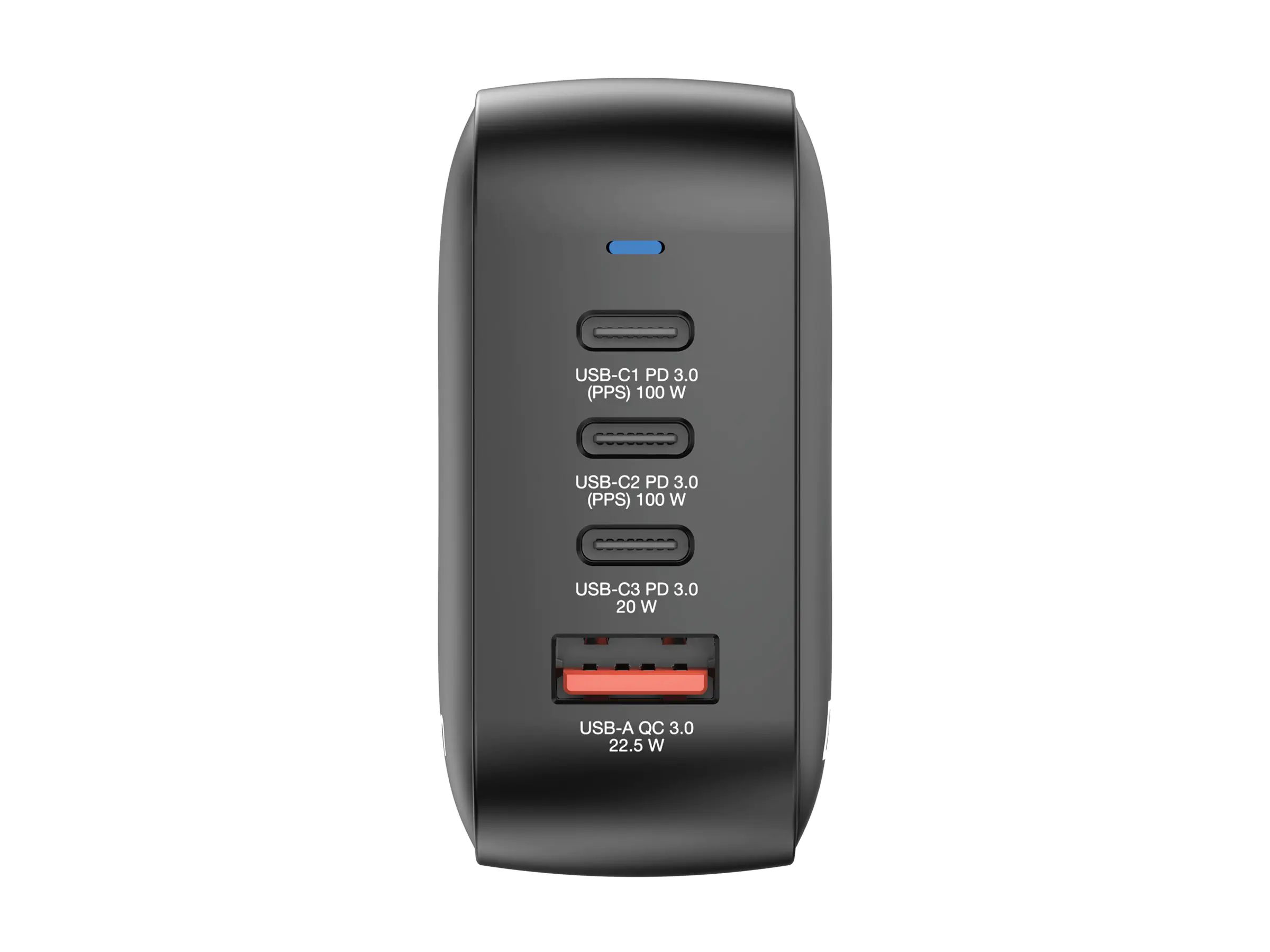 Verbatim Netzteil - GaN - 100 Watt - 5 A - PD 3.0, PD/PPS, QC 4.0 - 4 Ausgabeanschlussstellen (3 x USB-C, USB) 32231