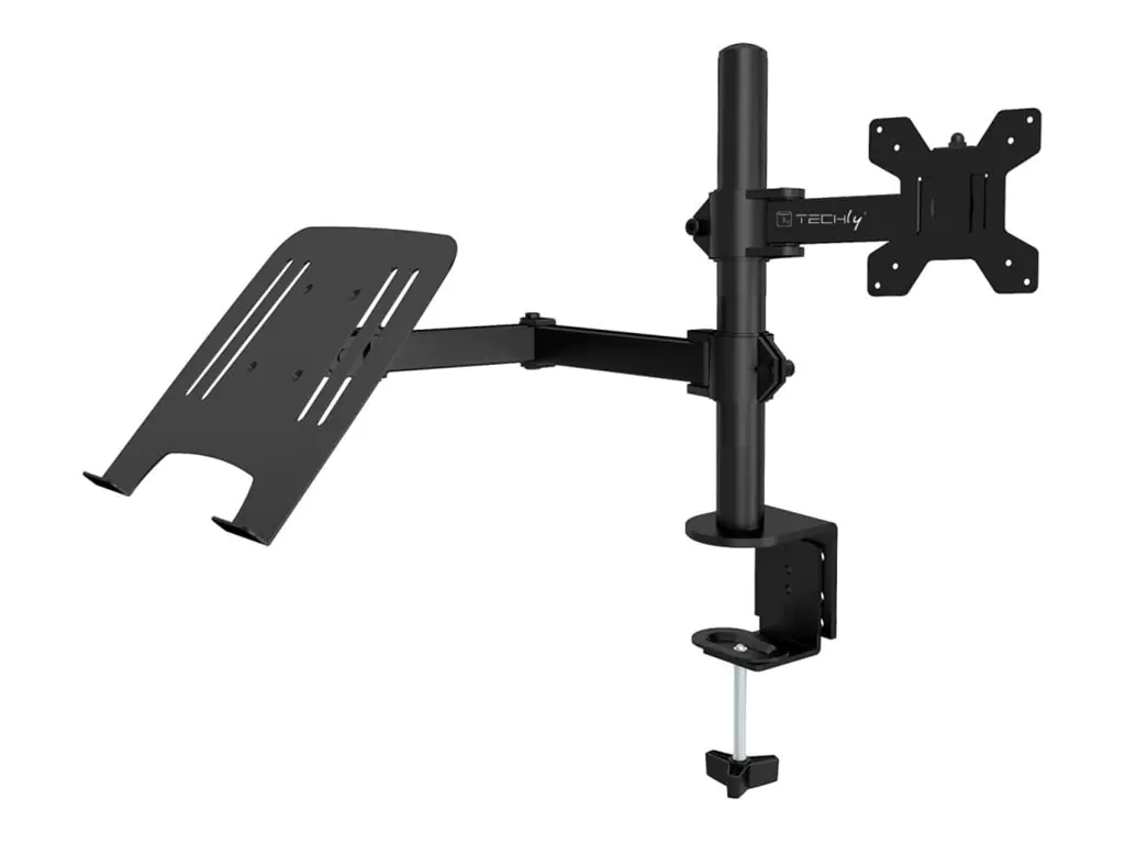 Techly Befestigungskit (Monitorarm, Laptop -Ablage) - für LCD-Display - Stahl - Schwarz -